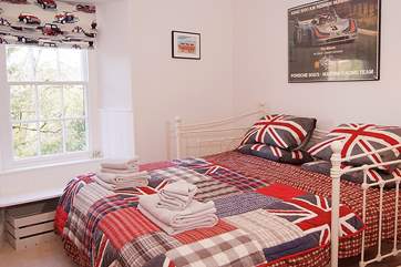 This is the third bedroom made up as a 6' king-sized bed with the two single beds pushed together.