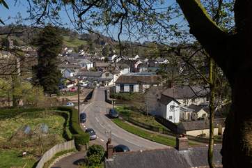 This is a view of Dulverton. The footpath from Andrew's House comes out just by the bridge.