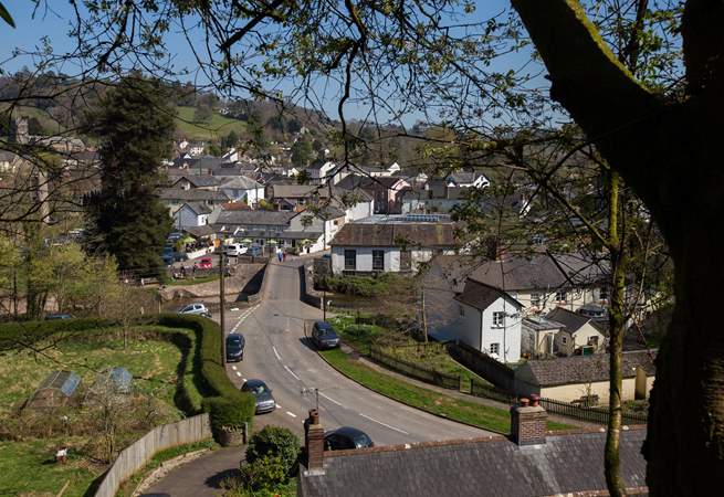 This is a view of Dulverton. The footpath from Andrew's House comes out just by the bridge.