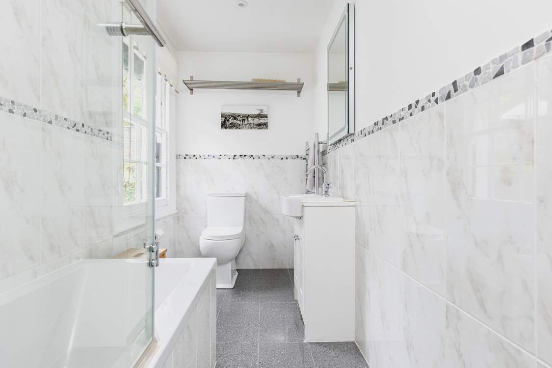 This is the bathroom with the shower over the bath.