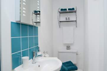 Colour co-ordination extends through to the shower-room.