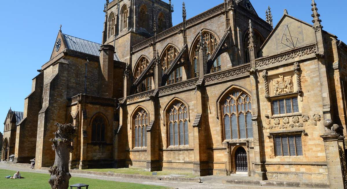 Sherborne Abbey is a grand Norman style church with a few remaining Saxon features.