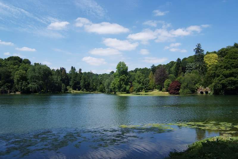 Stourhead, a fantastic National Trust estate at the source of the River Stour has magnificent rhododendrons and even has its own pub.