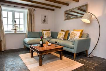 The sitting-area at the far end of the living-room.