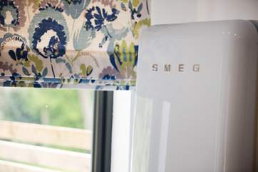 The large Smeg fridge/freezer...that's got the wine chilling and ice cubes covered!