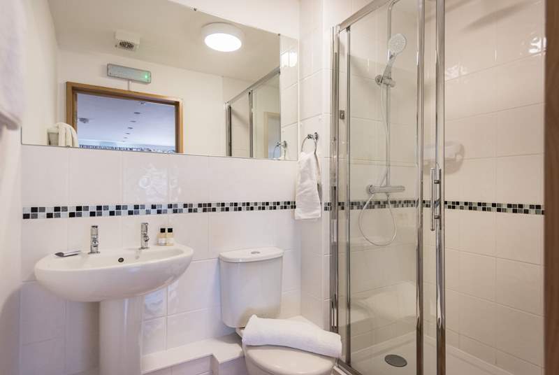 The shower-room has a large cubicle and power shower.