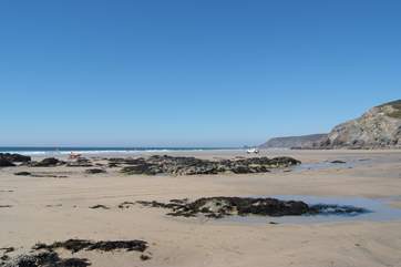 Porthtowan on the north coast, a great surfing beach.