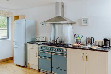 The powder blue Rangemaster is a delight for keen cooks.