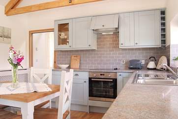 The kitchen-area is fully equipped for holiday catering.