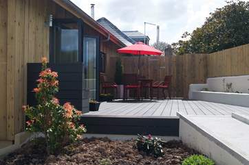 Flowerbeds provide a splash of colour.