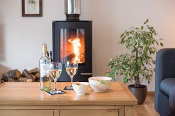 Wine, nibbles and warm toes...bliss!