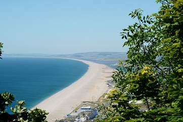 Chesil beach, an iconic landmark, starts at Portland and extends for 18 miles along the Jurassic Coast. The Fleet Lagoon is a unique habitat for wildlife.