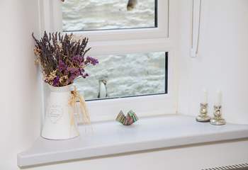 Lovely touches on a window sill.