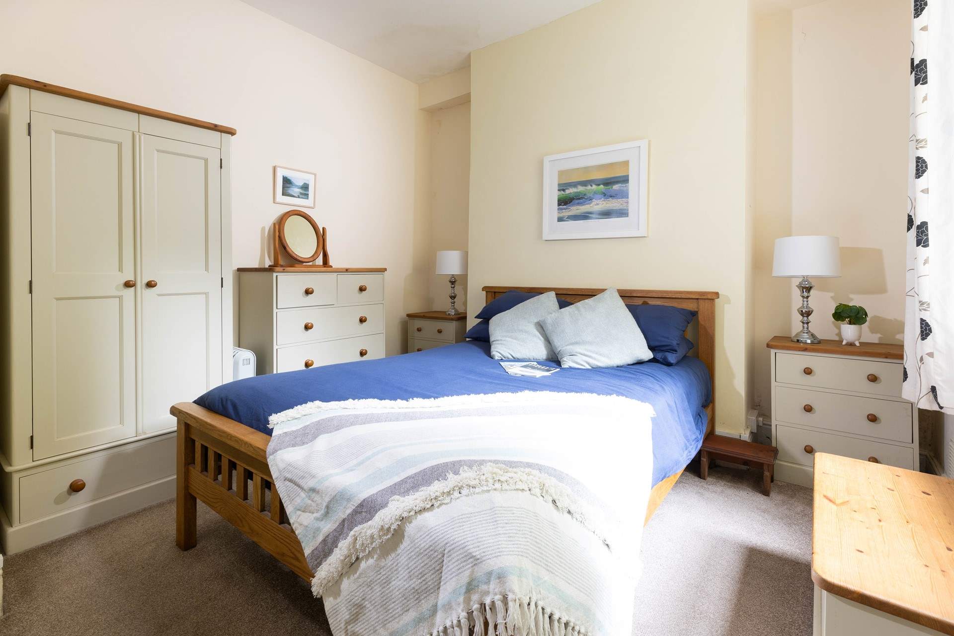 The comfortable double bedroom which overlooks the courtyard.