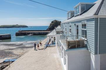 The apartments sit right on the harbour's edge.