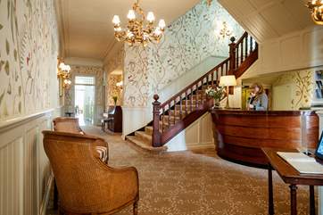 The beautiful reception area awaits your arrival.