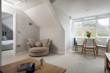 The open plan sitting and dining-room.