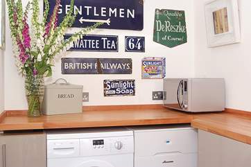 Even the utility-room between the kitchen and the downstairs bathroom has style!