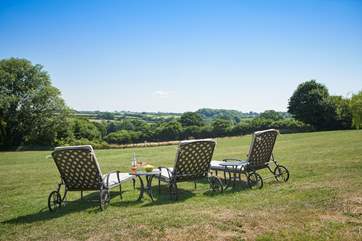 This wonderful space is all for you. The meadow spreads out directly in front of the cottage - there is even a hammock at the far end.