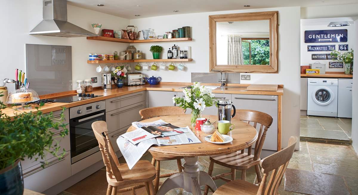 The contemporary kitchen/dining-room not only suits the cottage perfectly, but has everything you need to enjoy your holiday here, with plenty of worktop space too.