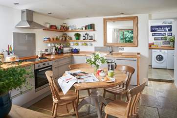 The contemporary kitchen/dining-room not only suits the cottage perfectly, but has everything you need to enjoy your holiday here, with plenty of worktop space too.