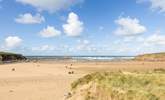 The north coast has some stunning beaches, this is Bude. - Thumbnail Image