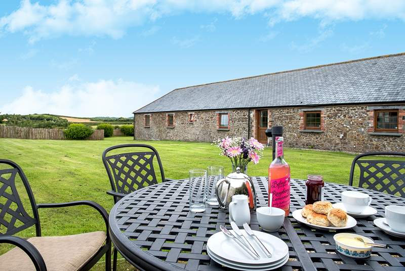 The Old Byre has a really large garden, a great place to enjoy some games or relax and enjoy a delicious cream tea.