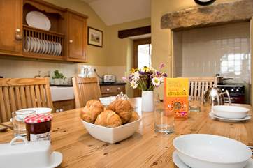 Mealtimes will be a delight with everyone gathered around the farmhouse-table.