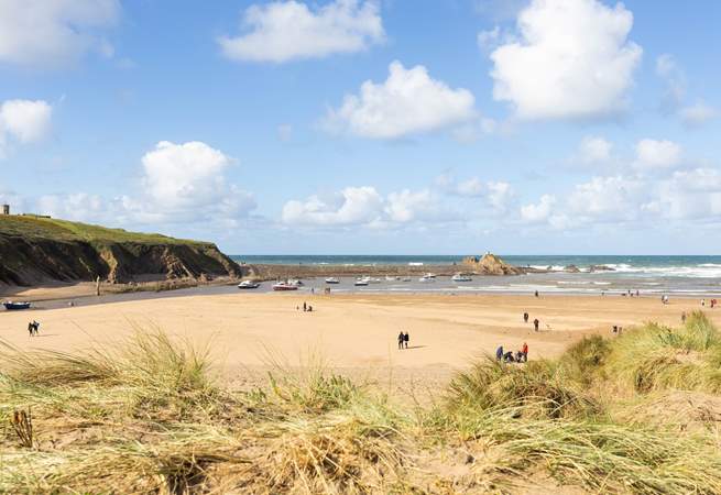 The north coast has some stunning sandy beaches, this is Bude.