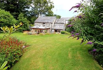Looking back at the cottage from the very spacious garden.