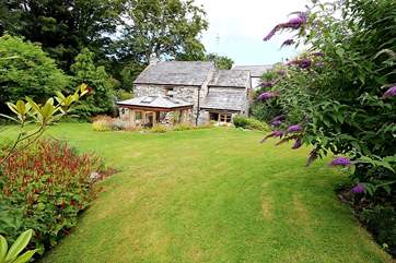Looking back at the cottage from the very spacious garden.