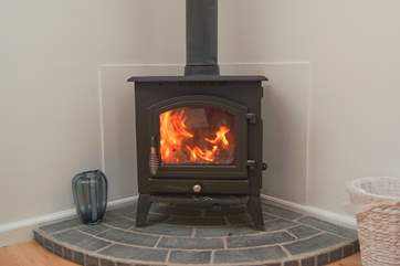 A roaring wood-burner for cooler evenings.
