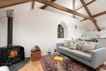 Snuggle up on the comfy sofa.