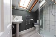 The super stylish shower-room, for a refreshing shower after a busy beach day.