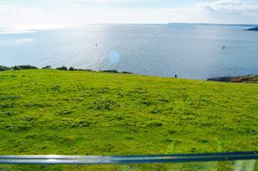 Looking out from the living-room to the cliffs, coastal footpath and stunning views.