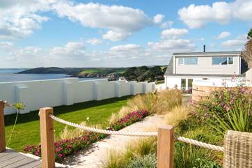 The garden is spacious and beautifully landscaped.