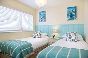 Pretty bedroom 3 has twin beds