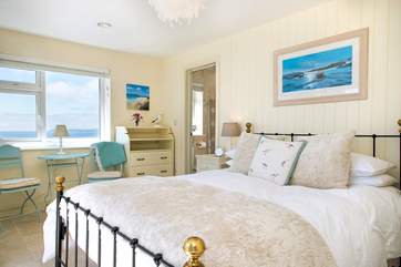 Trelowen has 4 beautifully appointed bedrooms - the view from Bedroom One is sublime