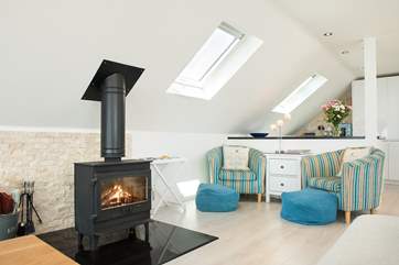 Armchairs and footstools allow for restful relaxation