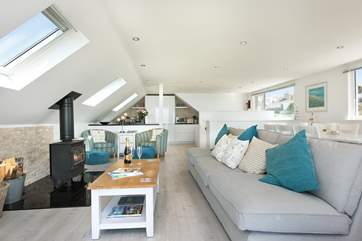 Big sofas. squishy cushions and throws will keep you snug as a bug even in the winter