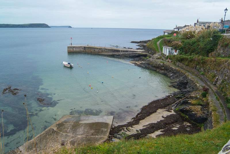 The sheltered harbour at Portscatho, just yards from the cottage (not the view).