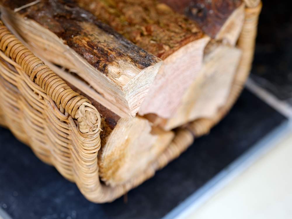 A basket of logs for the fire.