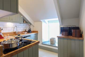 The kitchen is compact but very well-equipped.