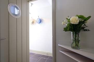 Porthole windows continue the nautical theme.