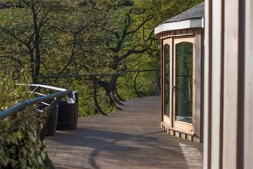 There is plenty of space on the deck area.
