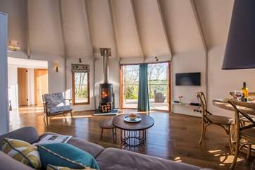 There are superb views across the valley and countryside beyond.