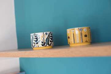 The lovely colour scheme is carried throughout the yurt.