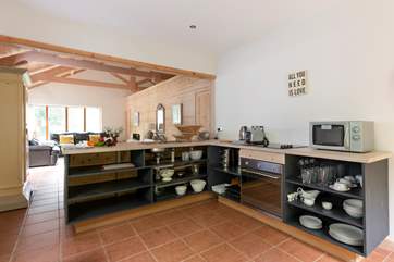 The open plan kitchen area.