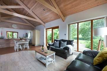 Open plan living with lovely garden views.