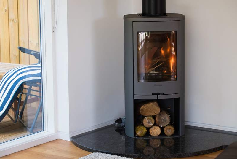 The wood-burner will keep you warm whatever the time of year.